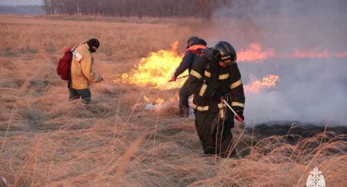 В Краснодарском крае спасатели второй день тушат пожар на мусорном полигоне